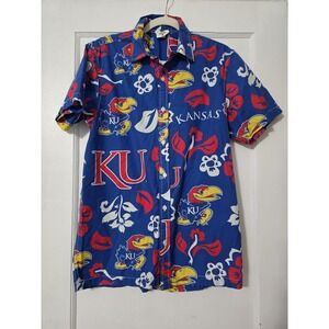 Wes and Willy Mens College Hawaiian Shirt Short Sleeve Button Up Vintage Floral‎